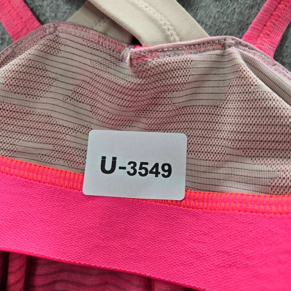 Lululemon Women Activewear Tank Top 6 Pink Run For Gold Built in‎ Bra Sleeveless